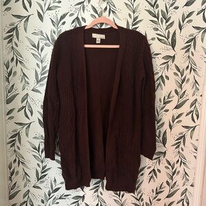Women's Brown Cable Knit Cardigan
